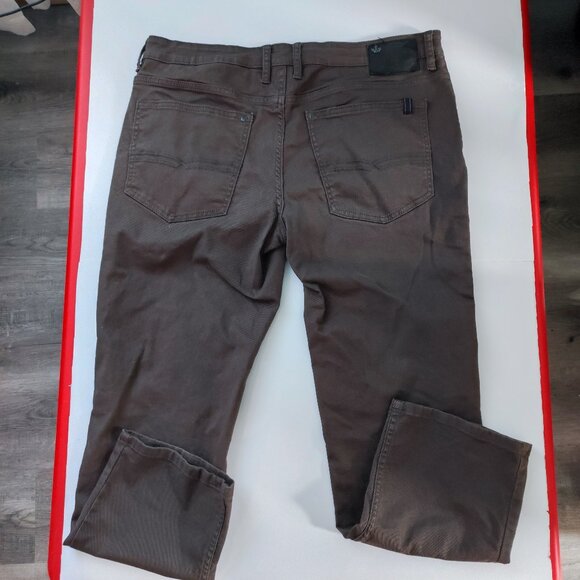 Buffalo David Bitton Sam-X slim straight cotton pants grey men's size 34x30 - Picture 3 of 13